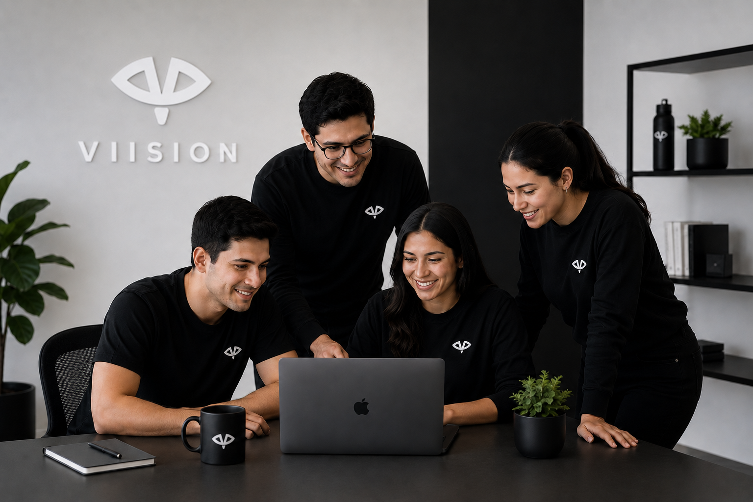 Equipo de VIISION colaborando en una reunión de trabajo